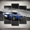 B5 Blue Dodge Challenger Srt Srt8 With Stripes - Automative 5 Panel Canvas Art Wall Decor