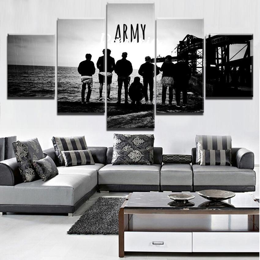 BTS Band 2 Celebrity - 5 Panel Canvas Art Wall Decor BTS Band 2 Celebrity - 5 Panel Canvas Art Wall Decor