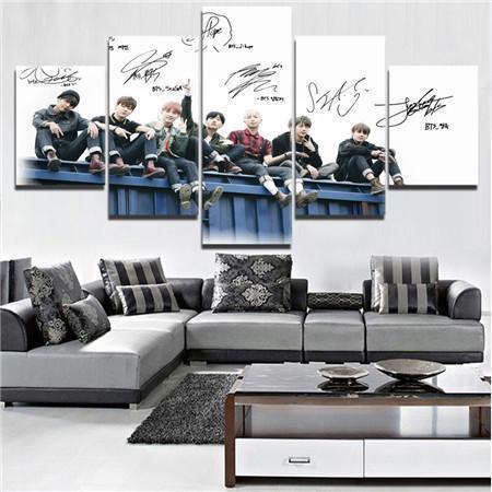 BTS Band 9 Celebrity - 5 Panel Canvas Art Wall Decor BTS Band 9 Celebrity - 5 Panel Canvas Art Wall Decor