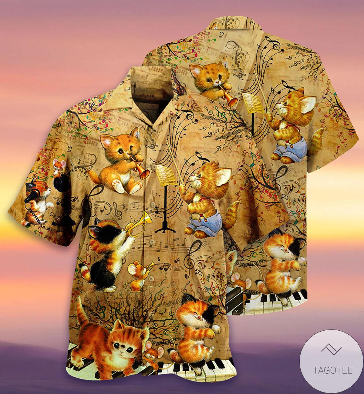 Baby Cats Kittens Play Musical Instruments Hawaiian Shirt Baby Cats Kittens Play Musical Instruments Hawaiian Shirt