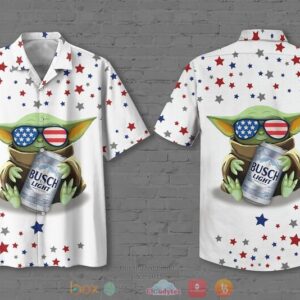 Baby Yoda Busch Light Beer Hawaiian Shirt