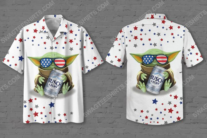 Baby Yoda Busch Light Summer Vacation Hawaiian Shirt Baby Yoda Busch Light Summer Vacation Hawaiian Shirt