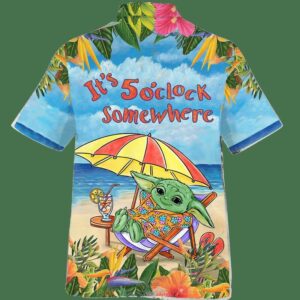 Baby Yoda It’S 5 O’Clock Somewhere Hawaiian Shirt