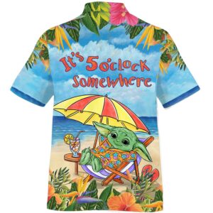 Baby Yoda It’S 5 O’Clock Somewhere Summer Hawaiian Shirt