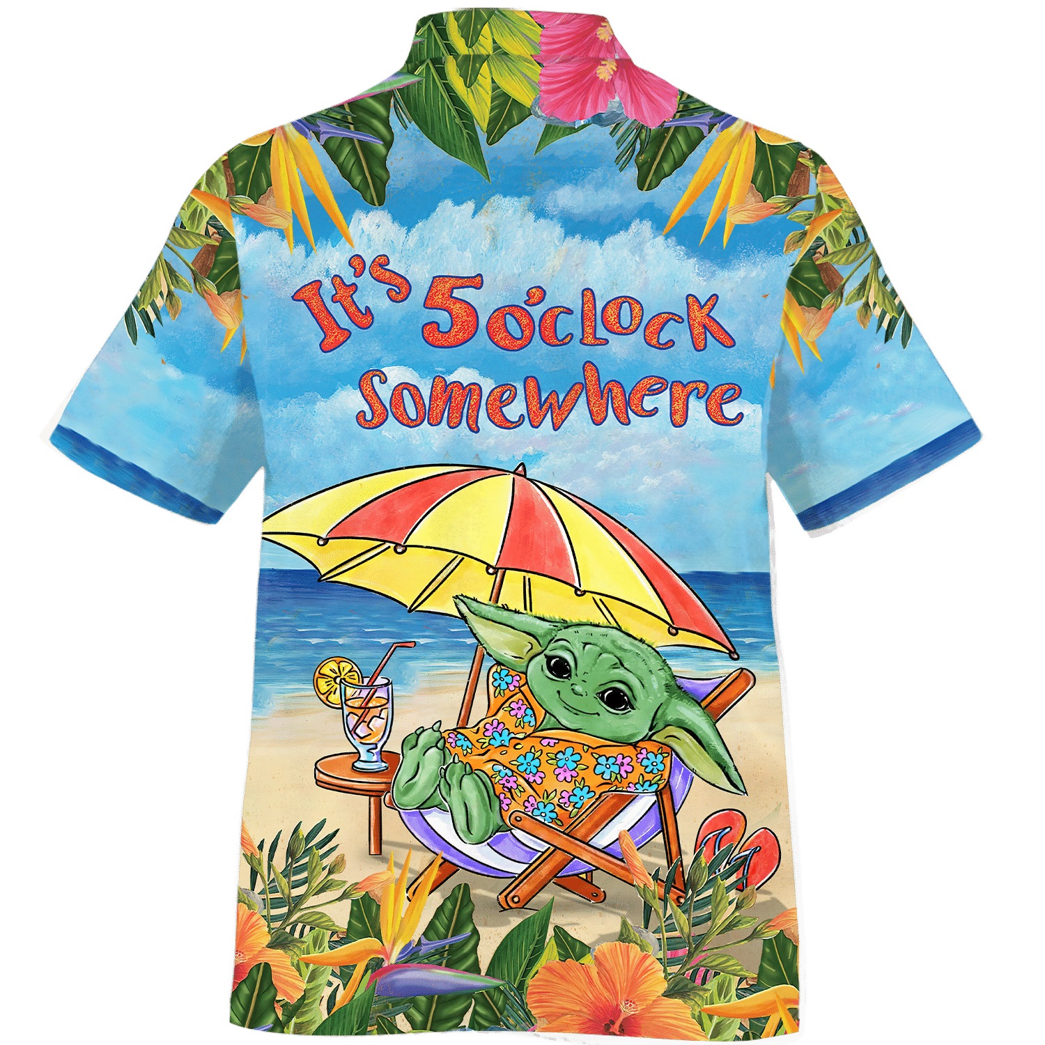 Baby Yoda It’S 5 O’Clock Somewhere Summer Hawaiian Shirt Baby Yoda It’S 5 O’Clock Somewhere Summer Hawaiian Shirt