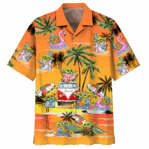 Baby Yoda Summer Time Youth And Adult  Hawaiian Shirt