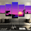 Back To The Future Abstract Movie Cartoon - 5 Panel Canvas Art Wall Decor