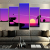 Back To The Future Abstract Movie - Cartoon 5 Panel Canvas Art Wall Decor