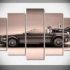 Back To The Future Delorean - Automative 5 Panel Canvas Art Wall Decor