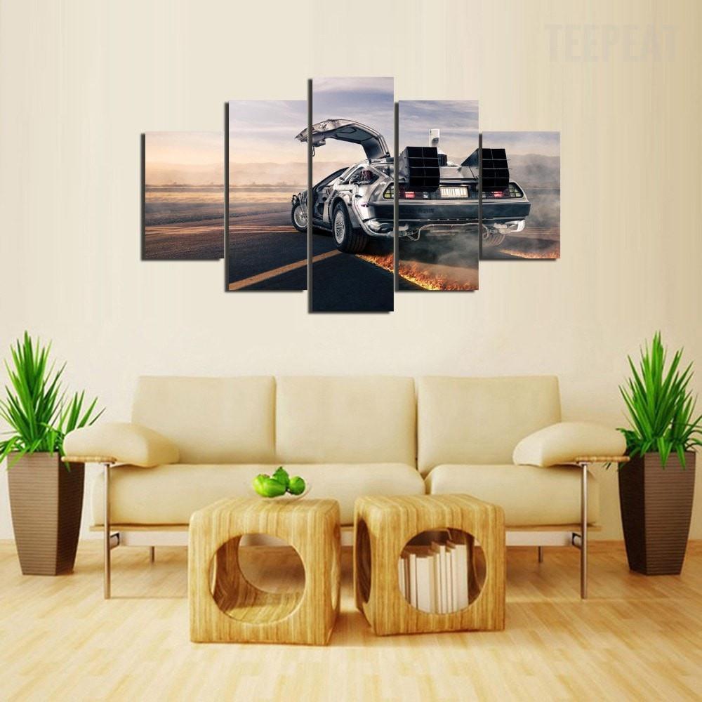 Back To The Future - Automative 5 Panel Canvas Art Wall Decor Back To The Future - Automative 5 Panel Canvas Art Wall Decor