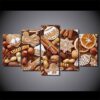 Bakery Fresh Baked Goods - Abstract 5 Panel Canvas Art Wall Decor