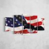 Bald Eagle Flag - Abstract 5 Panel Canvas Art Wall Decor