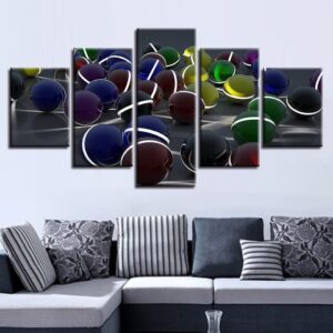 Ball 21 - Abstract 5 Panel Canvas Art Wall Decor