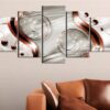 Ball And Lines 2 - Abstract 5 Panel Canvas Art Wall Decor