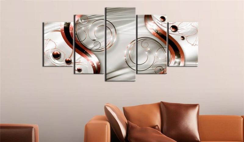 Ball And Lines 2 - Abstract 5 Panel Canvas Art Wall Decor Ball And Lines 2 - Abstract 5 Panel Canvas Art Wall Decor