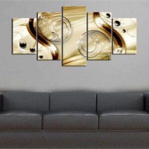 Ball And Lines - Abstract 5 Panel Canvas Art Wall Decor