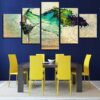 Ballerina Dancing Girl - Abstract 5 Panel Canvas Art Wall Decor