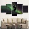 Ballerina Northern Lights - Sport 5 Panel Canvas Art Wall Decor