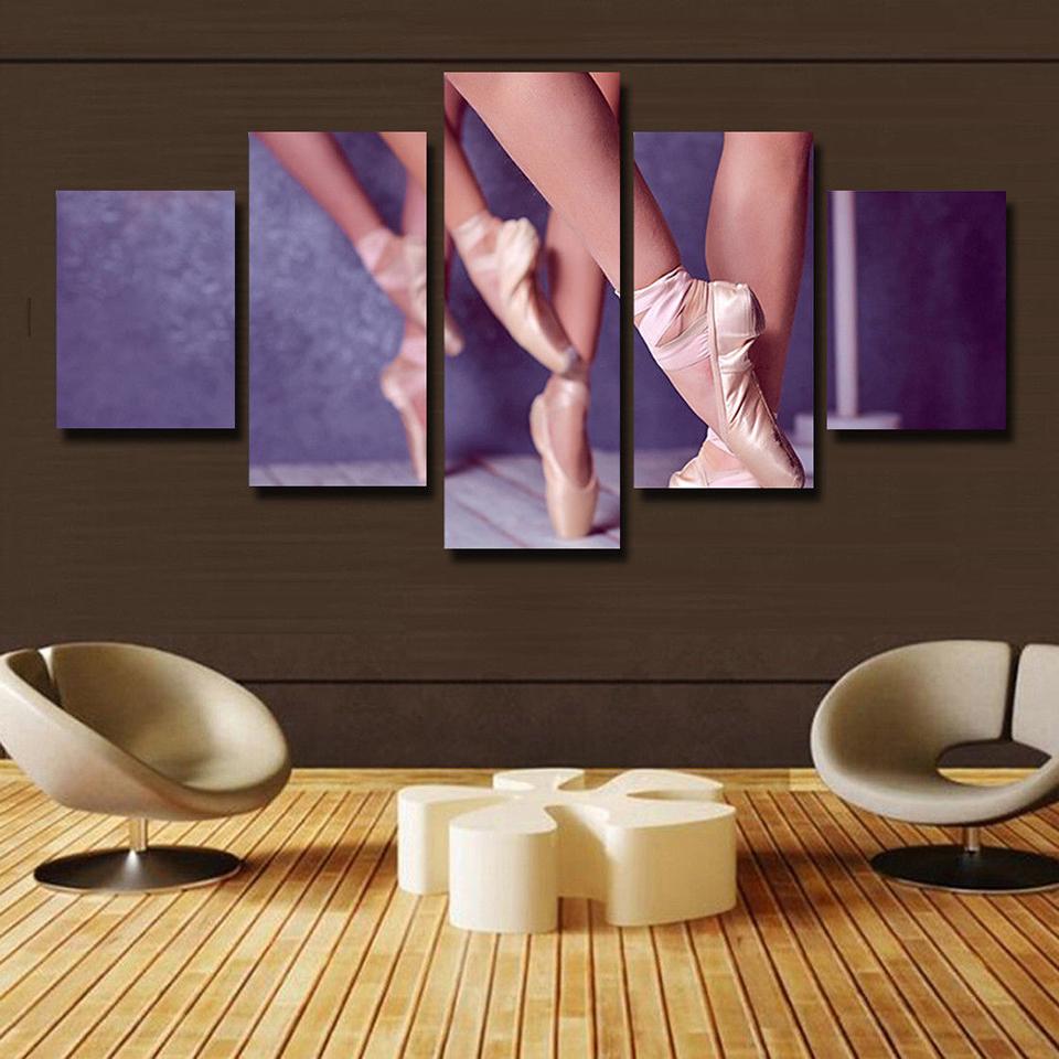 Ballet Dancer Feet - Sport 5 Panel Canvas Art Wall Decor Ballet Dancer Feet - Sport 5 Panel Canvas Art Wall Decor