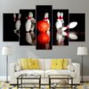 Balls Bowling - Gaming 5 Panel Canvas Art Wall Decor