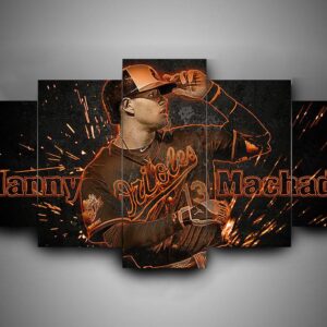 Baltimore Orioles 3 - Sport 5 Panel Canvas Art Wall Decor