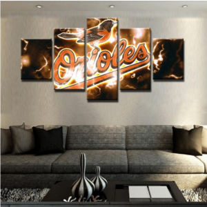 Baltimore Orioles Baseball - Sport 5 Panel Canvas Art Wall Decor