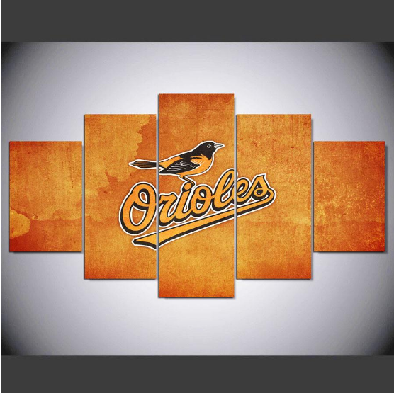 Baltimore Orioles Logo - Sport 5 Panel Canvas Art Wall Decor Baltimore Orioles Logo - Sport 5 Panel Canvas Art Wall Decor