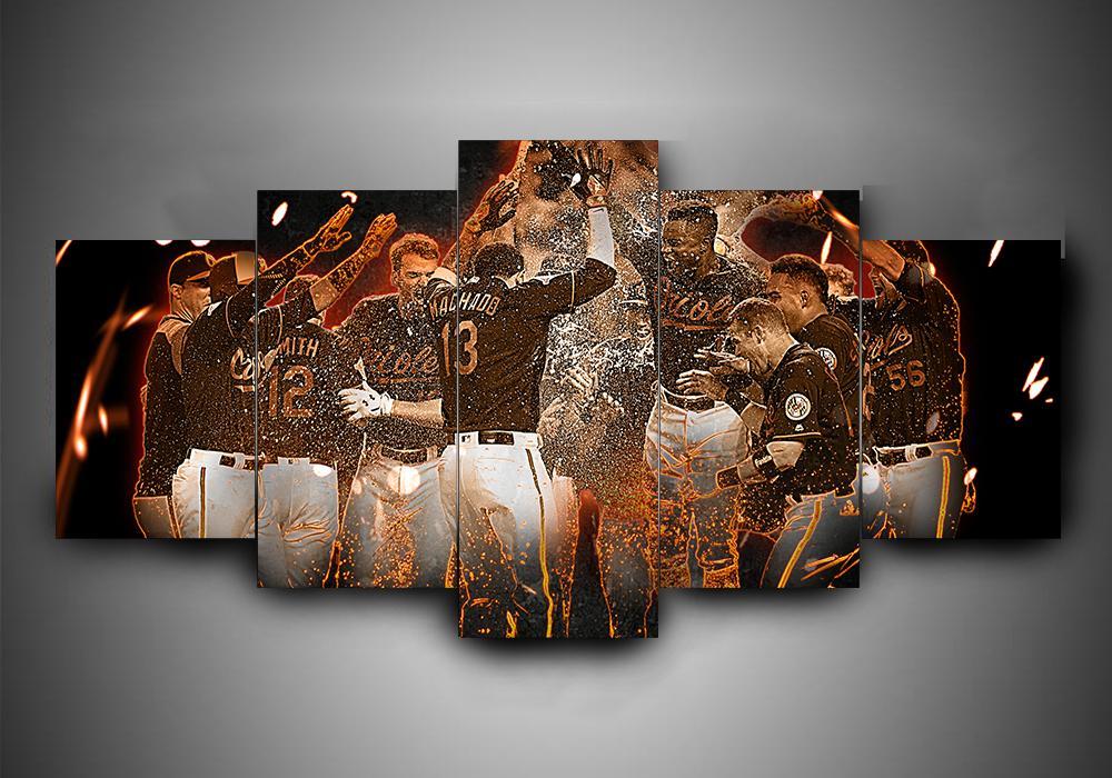 Baltimore Orioles - Sport 5 Panel Canvas Art Wall Decor Baltimore Orioles - Sport 5 Panel Canvas Art Wall Decor