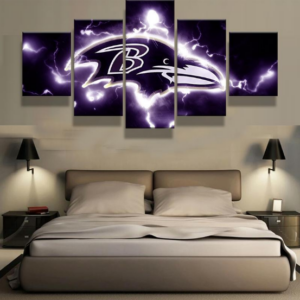 Baltimore Ravens Football American - Sport 5 Panel Canvas Art Wall Decor