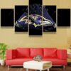 Baltimore Ravens Gloves - Sport 5 Panel Canvas Art Wall Decor