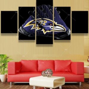 Baltimore Ravens Gloves - Sport 5 Panel Canvas Art Wall Decor