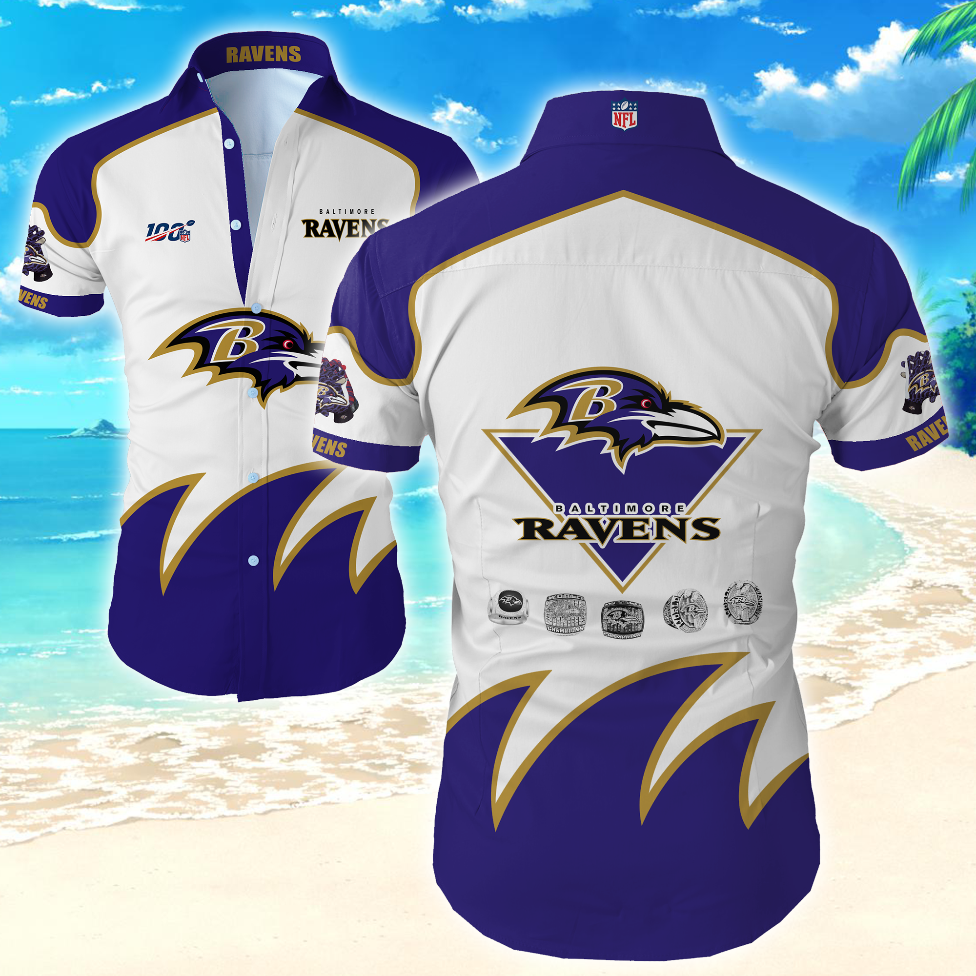 Baltimore Ravens Hawaiian Shirt Summer Button Up Baltimore Ravens Hawaiian Shirt Summer Button Up