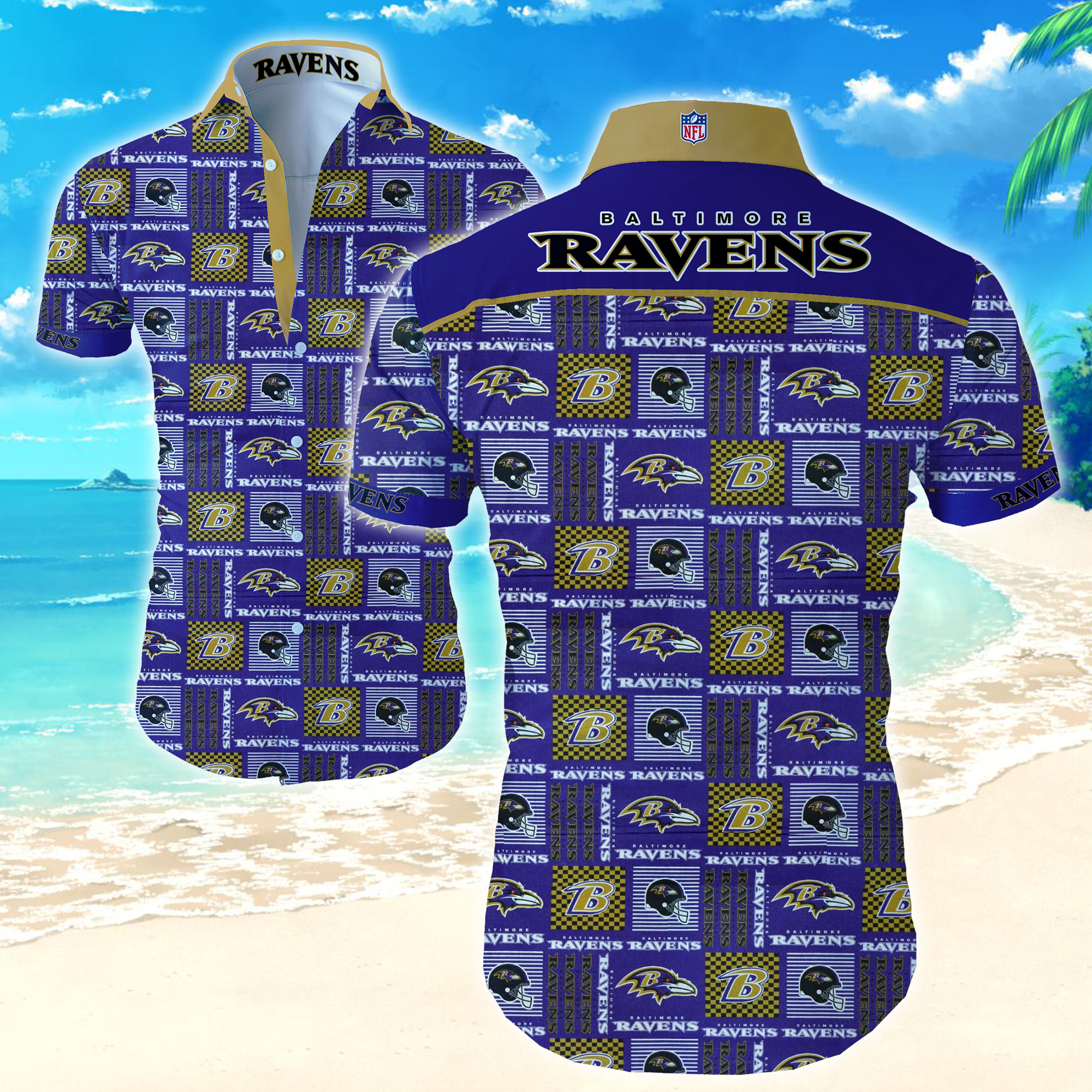 Baltimore Ravens Hawaiian Shirt Summer Button Up Baltimore Ravens Hawaiian Shirt Summer Button Up