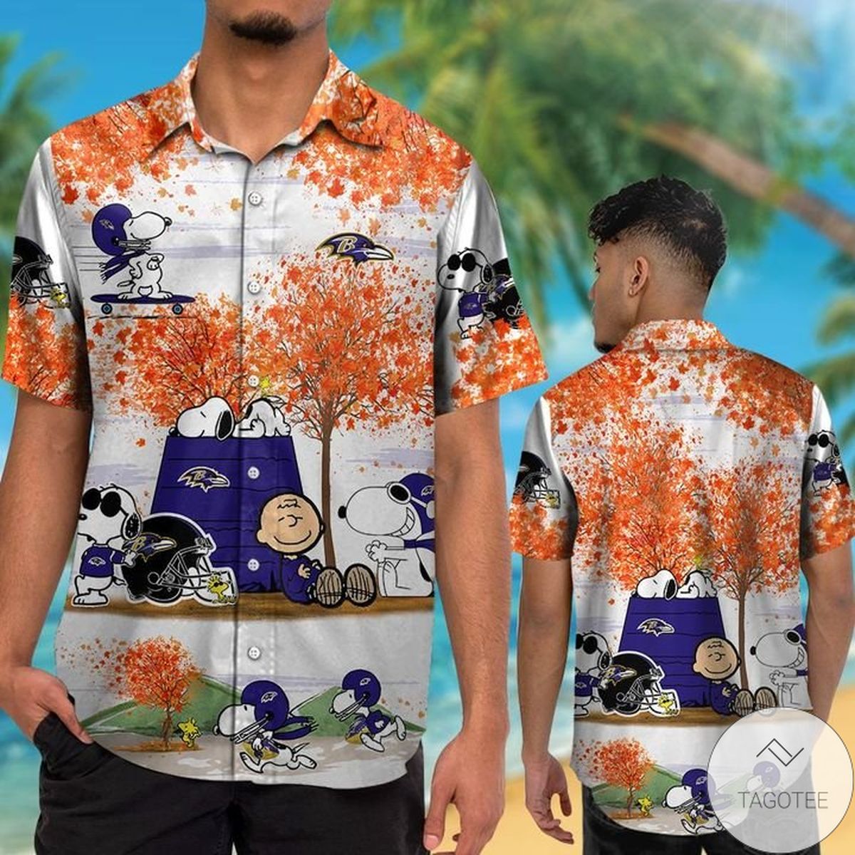 Baltimore Ravens Snoopy Autumn Hawaiian Shirt Baltimore Ravens Snoopy Autumn Hawaiian Shirt