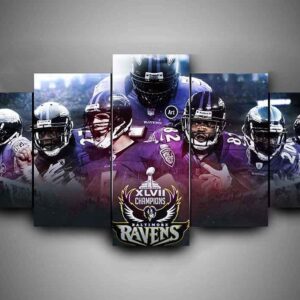 Baltimore Ravens - Team #2 - Sport 5 Panel Canvas Art Wall Decor
