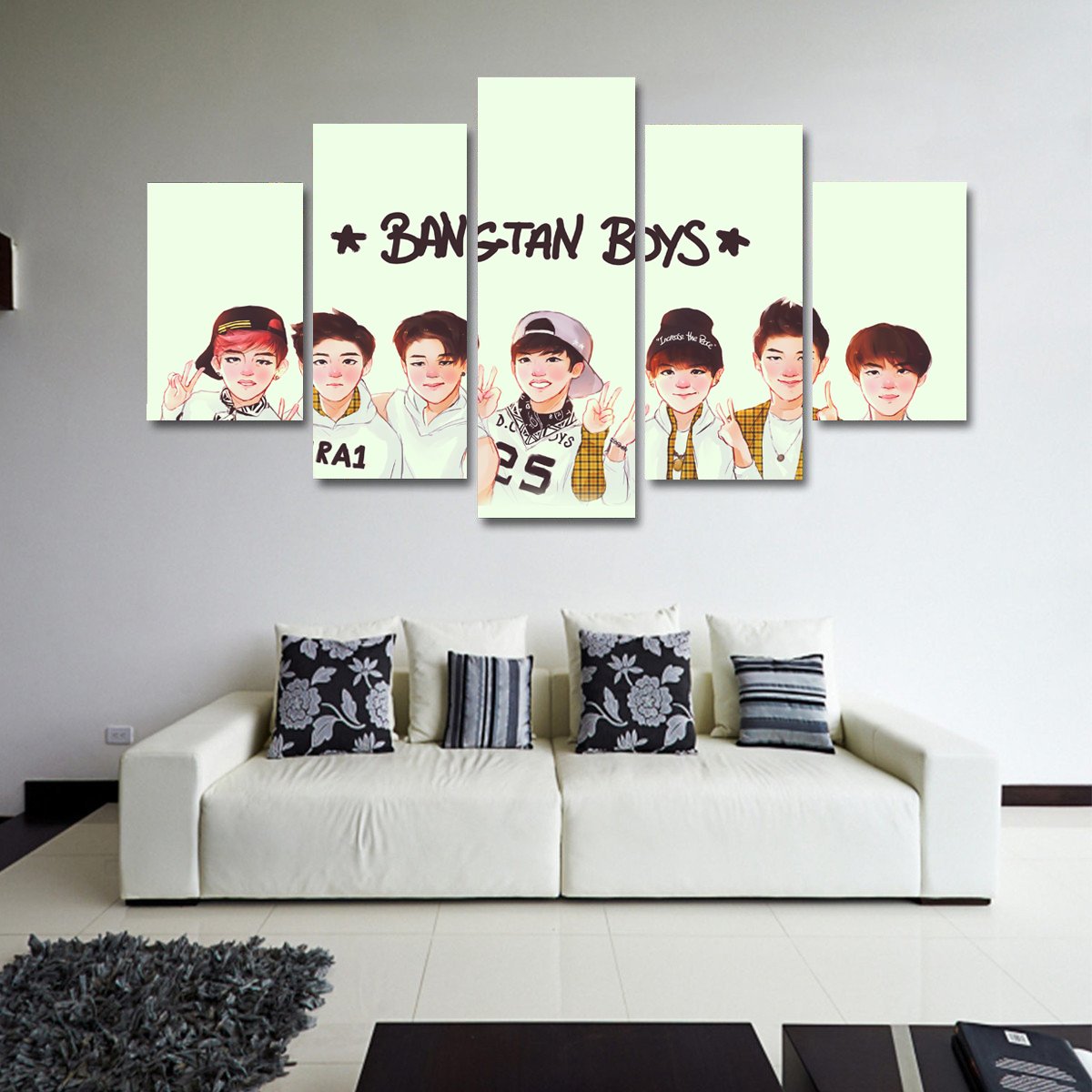 Bangtan Boys - Music 5 Panel Canvas Art Wall Decor Bangtan Boys - Music 5 Panel Canvas Art Wall Decor