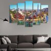Barcelona 01 - Nature 5 Panel Canvas Art Wall Decor