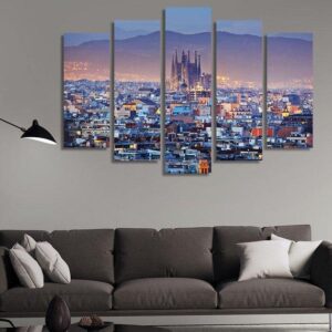 Barcelona 02 - Nature 5 Panel Canvas Art Wall Decor