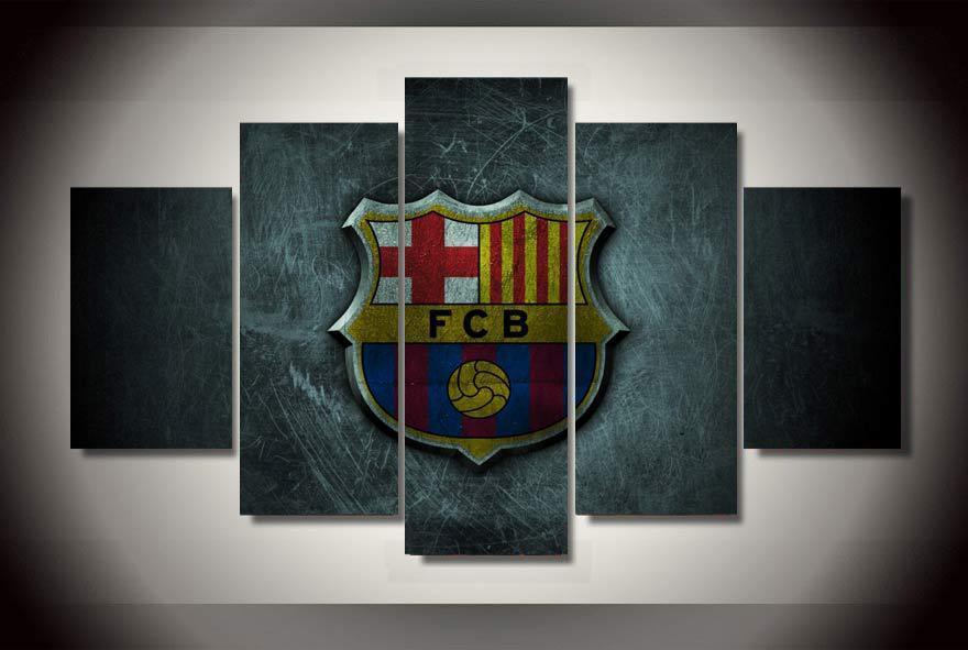 Barcelona F C Soccer Team - Sport 5 Panel Canvas Art Wall Decor Barcelona F C Soccer Team - Sport 5 Panel Canvas Art Wall Decor