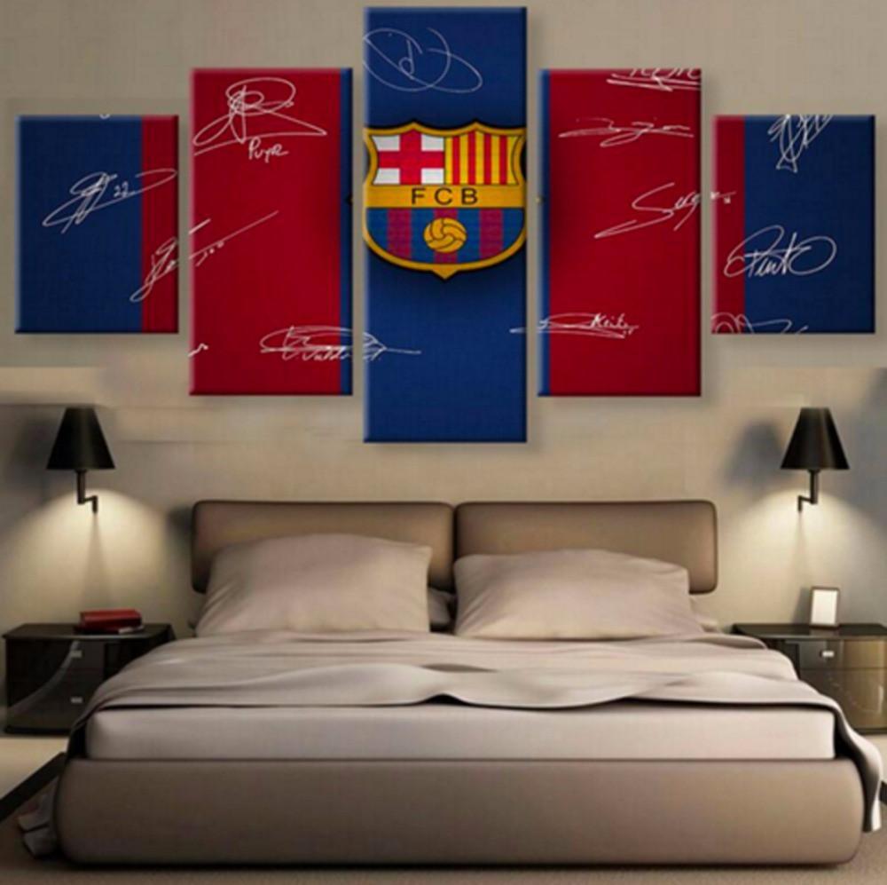 Barcelona Team Logo - Sport 5 Panel Canvas Art Wall Decor Barcelona Team Logo - Sport 5 Panel Canvas Art Wall Decor