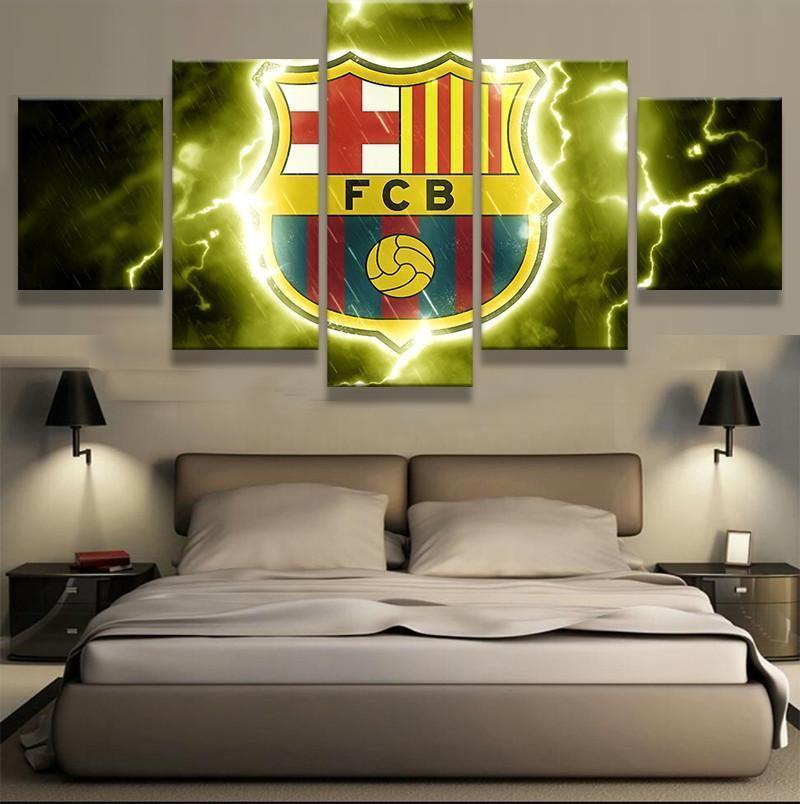 Barcelona Thunder Logo Soccer - 5 Panel Canvas Art Wall Decor Barcelona Thunder Logo Soccer - 5 Panel Canvas Art Wall Decor