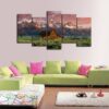 Barn In The Mountains 01 - Nature 5 Panel Canvas Art Wall Decor