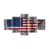 Barn Wood Style American Flag - Abstract 5 Panel Canvas Art Wall Decor