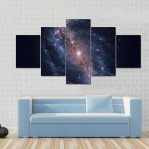 Barred Spiral Galaxy-Ngc 6217 - Space 5 Panel Canvas Art Wall Decor