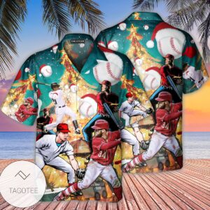 Baseball Christmas Celebration Hawaiian Shirt  Tagotee