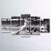 Baseball Player Vintage - Sport 5 Panel Canvas Art Wall Decor
