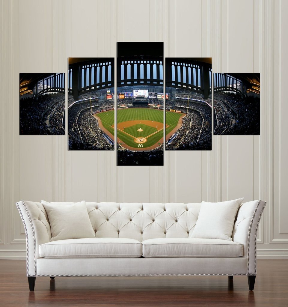 Baseball Stadium - Sport 5 Panel Canvas Art Wall Decor Baseball Stadium - Sport 5 Panel Canvas Art Wall Decor