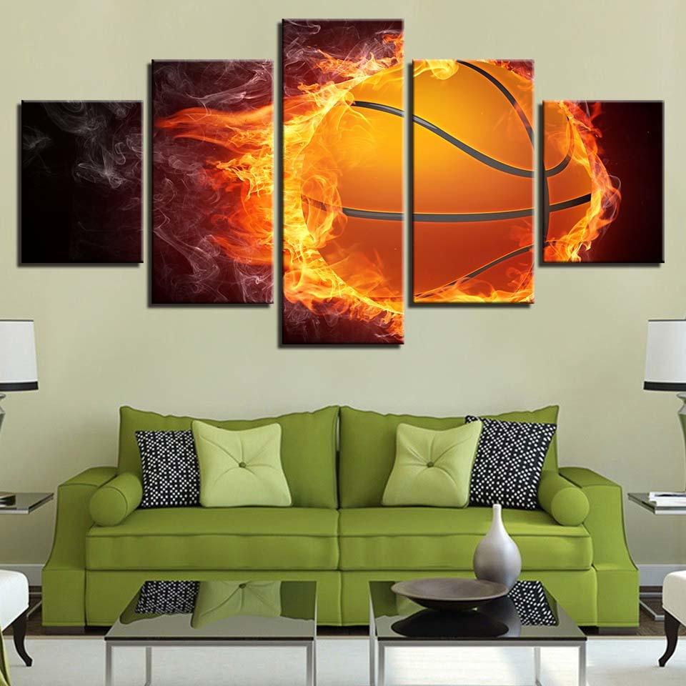 Basketball 12 - Sport 5 Panel Canvas Art Wall Decor Basketball 12 - Sport 5 Panel Canvas Art Wall Decor