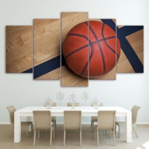 Basketball Bal - Sport 5 Panel Canvas Art Wall Decor