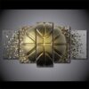 Basketball Ball Disintegration Gym - Sport 5 Panel Canvas Art Wall Decor